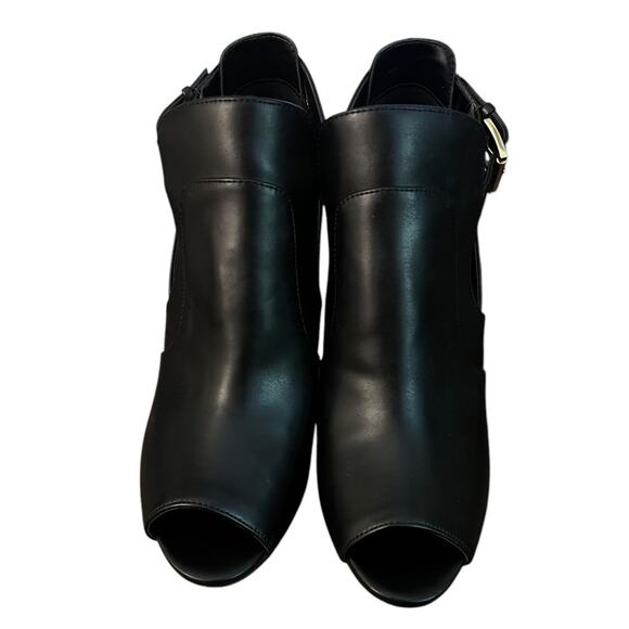 NWOT Michael Kors Lawson Open Toe Black Booties - Sz 9.5 - Picture 5 of 6